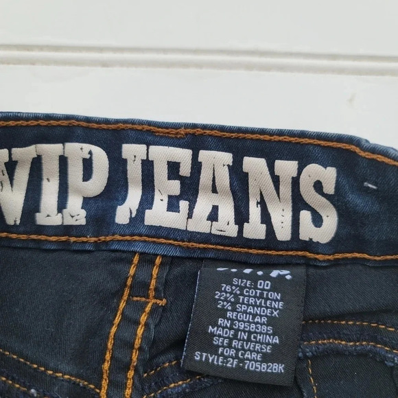 VIP Jeans High Waist Stretchy Women's Dark Blue Mid Rise Size 00 /21 - Picture 6 of 8